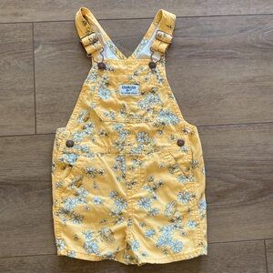 24M Oshkosh Girls Yellow Daisy Flower Overalls